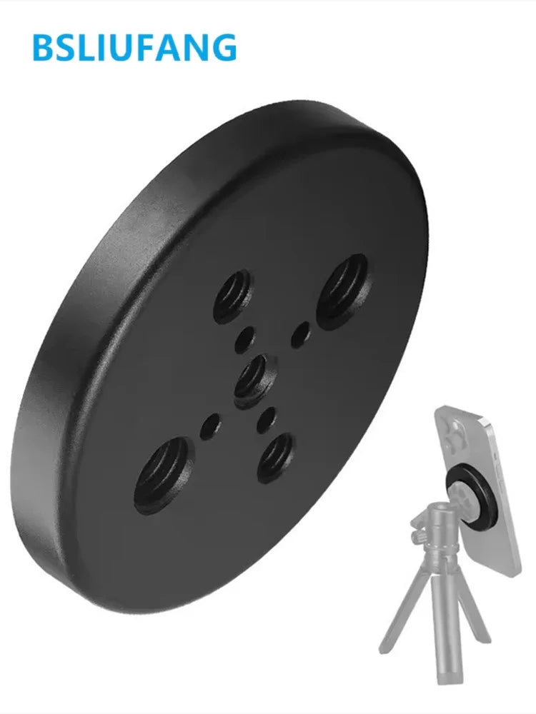 Magnetic Phone Holder for Magsafe to 1/4'' & 3/8'' Arri Holes Tripod Mount Adapter for iPhone Samsung Huawei Xiaomi Smartphone