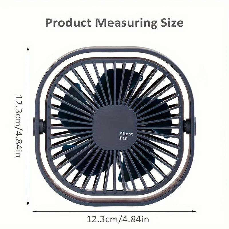 New Ultra-quiet Desk Fan, Suitable for Bedroom, Office, Library, Three Wind Speeds, 360° Rotation, Low Noise, Portable Mini Fan