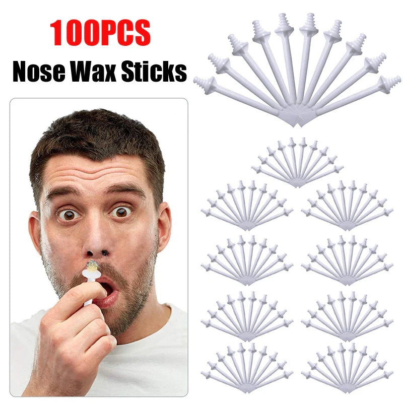 100PCS Nose Wax Sticks Kit Portable Easy Quick Wax Bean Cleaning Wax Kit Painless Nasal Wax Cleaning Tools Set For Hair Removal
