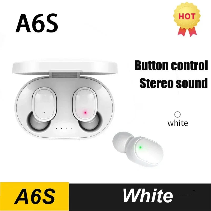 A6S TWS Wireless Headphones Bluetooth Earphone 5.0 Stereo Headset Earbuds with Microphone For iPhone Xiaomi