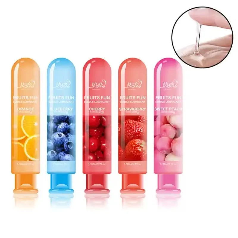 80ml Adult Erotic Lubricant Edible Fruit Flavor Oral Sex Water-soluble Human Lubricant Private Parts Lubricant Massage Sex Toy