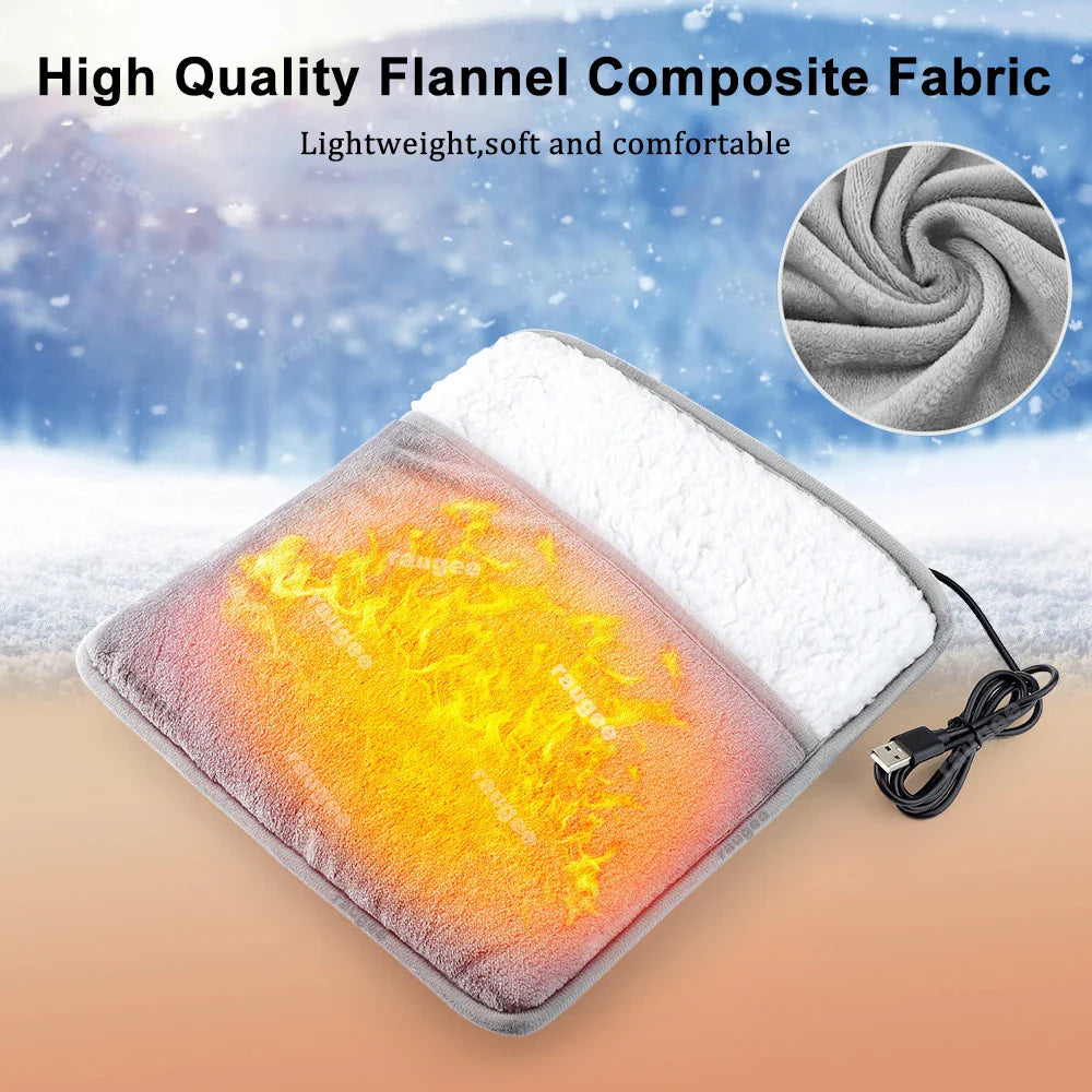 Foot Warmer USB Constant Temperature Foot Heating Pad for Home Bedroom Electric Foot Heater Soft Plush Winter Foot Warmer Mat