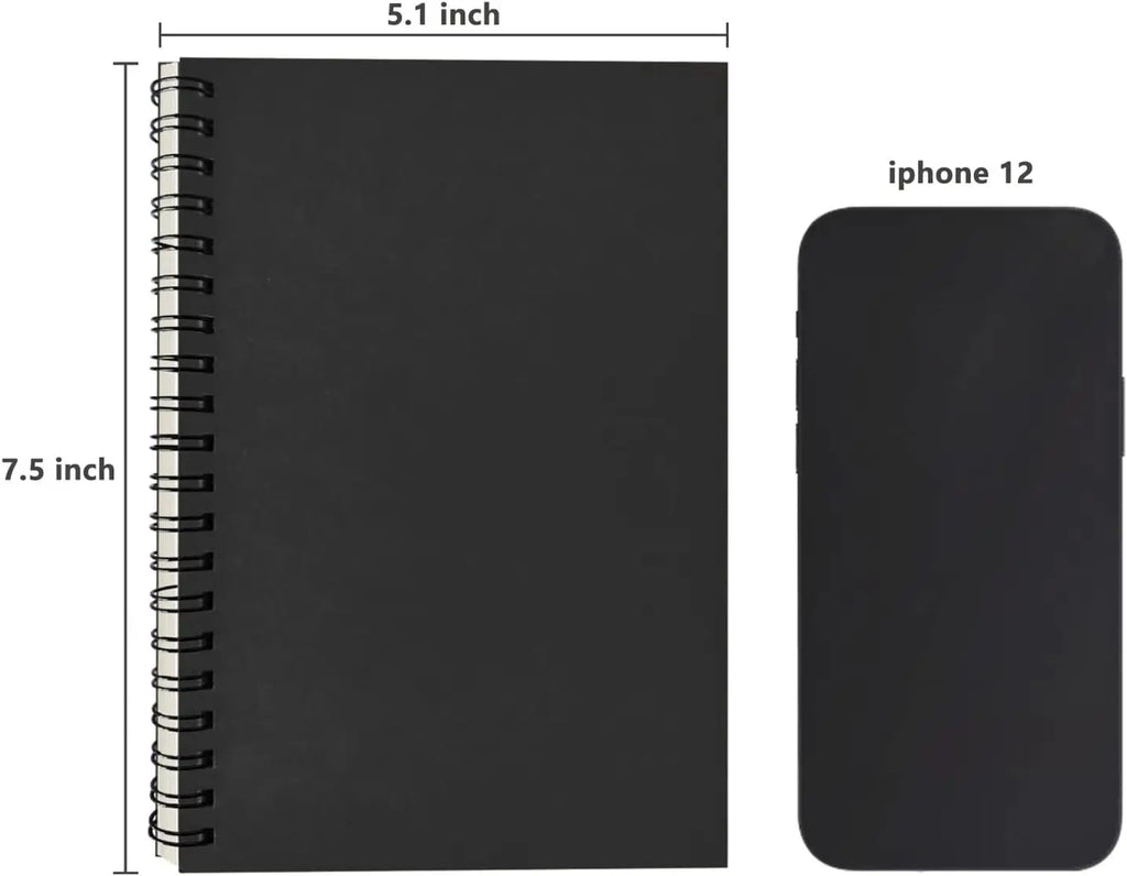 3-Pack Soft Cover Blank Spiral Notebook, 100 Pages, 7.5x5.1 Inch, Thick Paper for Sketching and Notes