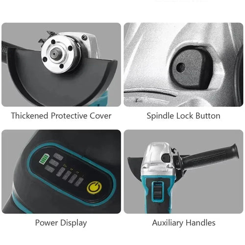 2025 Makita 18V 125mm DGA404 Brushless Lithium Electric Angle Grinder Rechargeable Cutting Machine High Power Polishing Machine