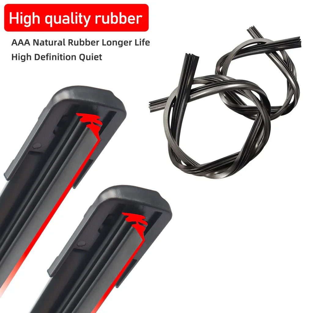 Kcimo 1Pc Front Car Wiper Blades Durable Rubber Soft Frameless Bracketless Brushes Windshield Windscreen Window Accessories