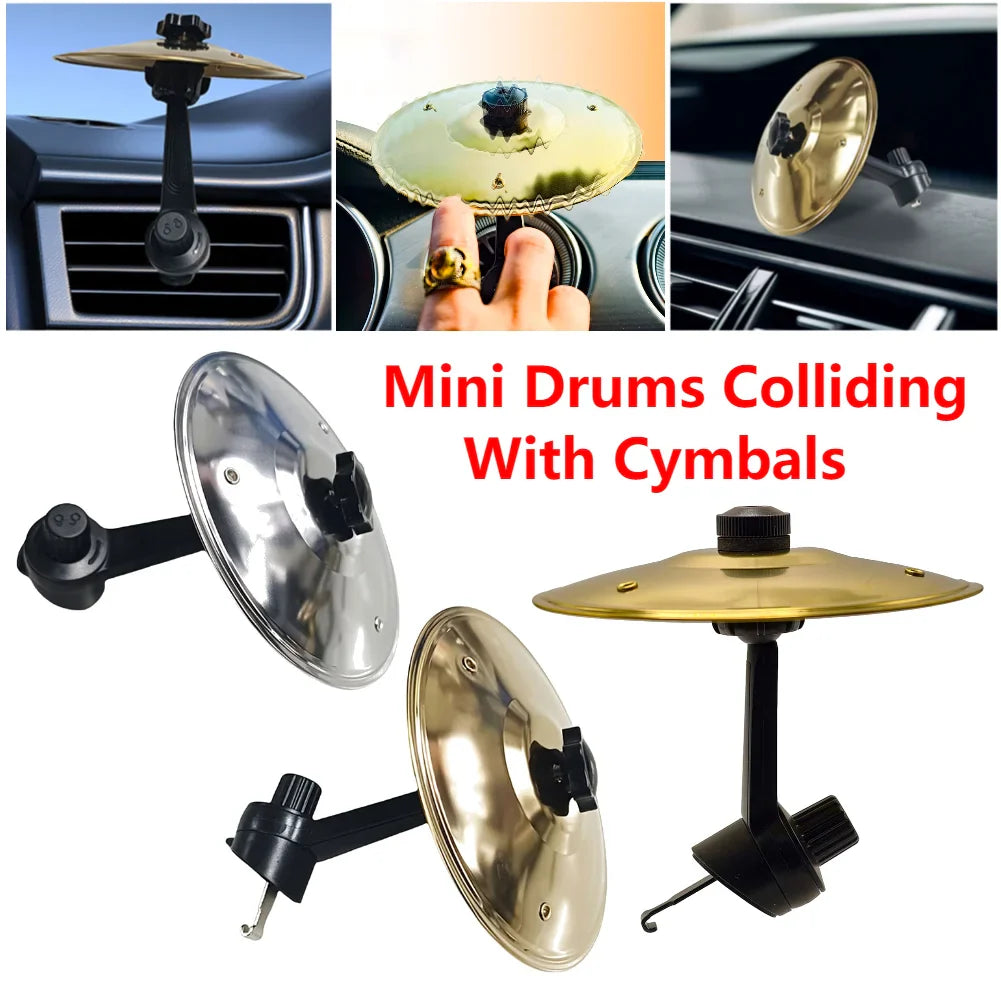 2/1PC Vehicles Musical Saucer Car Crash Cymbal Alloy Car Crash Drums Cymbal Air Vent Drum Mini Drum Clip-On Mini for Music Vent
