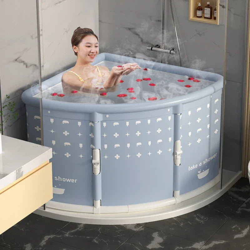 Portable Foldable Collapsible Bathtub No Installation Instant Fold Home Spa Bath Adults Kids Travel Camping Space Saving