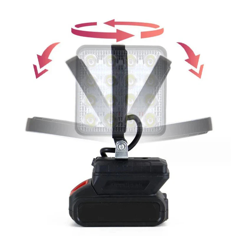HOMEFISH For Makita 18V Li-ion Battery LED Work Light 3/4 Inch Flashlight Portable Emergency Flood Lamp Camping Lamp