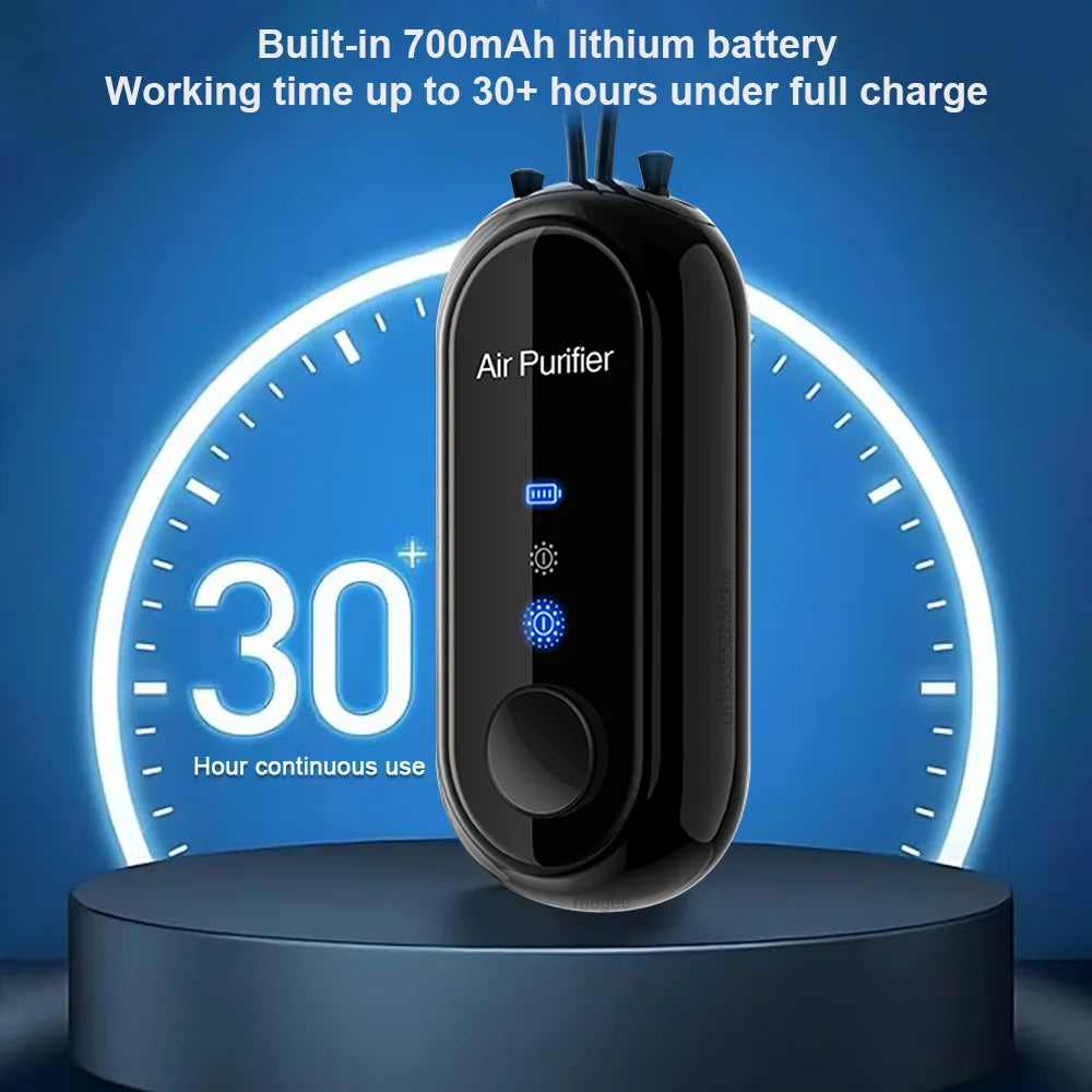 Wearable Negative Ion Air Purifier USB Rechargeable Mini Portable Purifying Outdoor Smoke Peculiar Smell Efficient Purifying Air