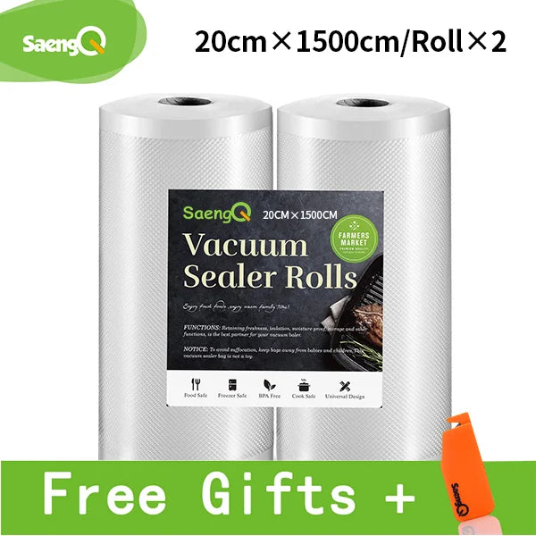 saengQ Vacuum Sealer bags Food Vacuum Bags Sous Vide Storage Bags For Kitchen Vacuum Packaging 1500cm/Rolls