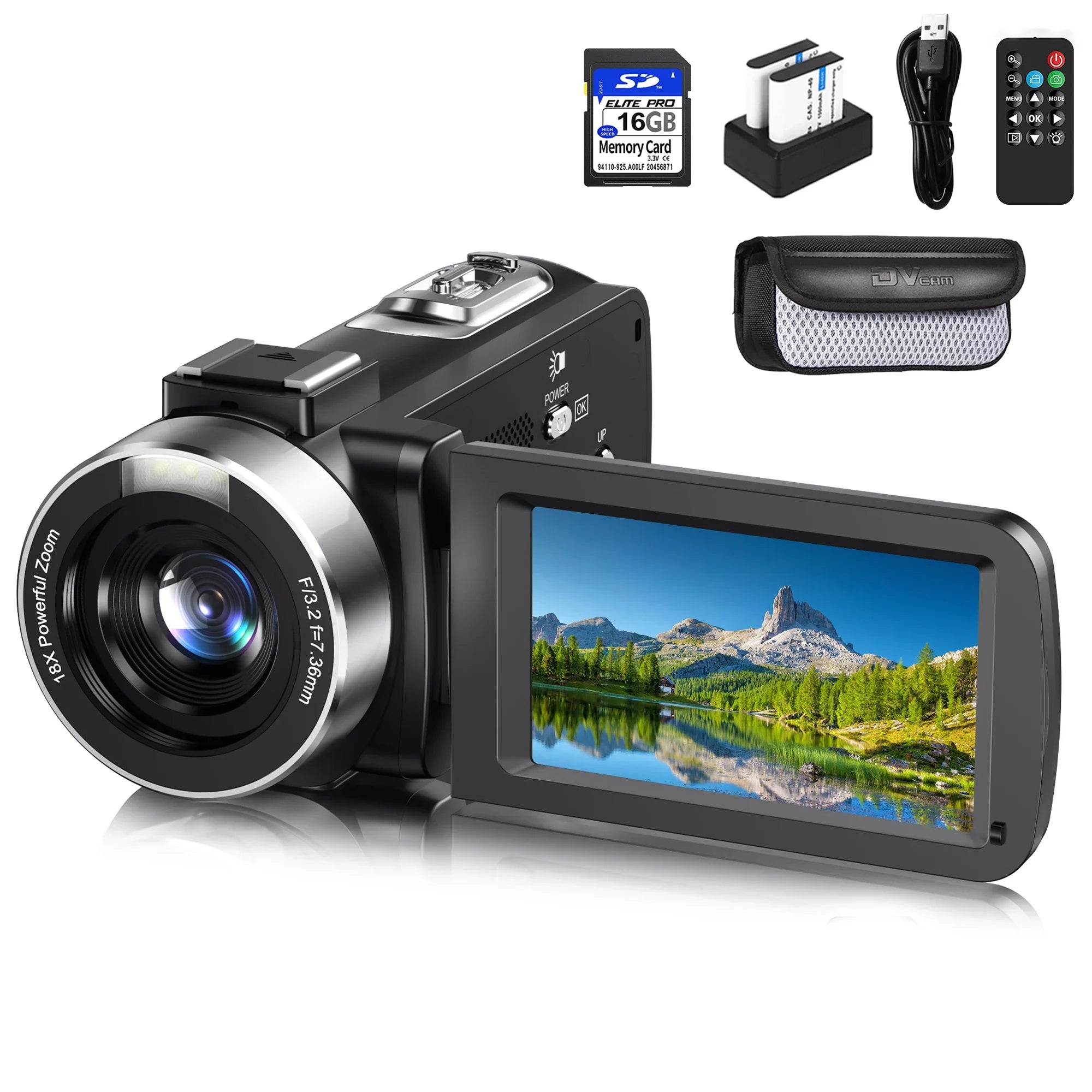 18X 42MP Digital Video Camera 3" Flip Screen 4K UHD Camcorder Wifi Webcam For Youtube Livestreaming Wide Angle Lens Vlog Camera