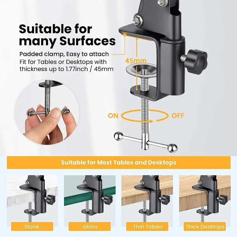 BSLIUFANG Flexible stand desktop bedside phone holder lazy person stand for tripod optional 360° rotating ball head and remote