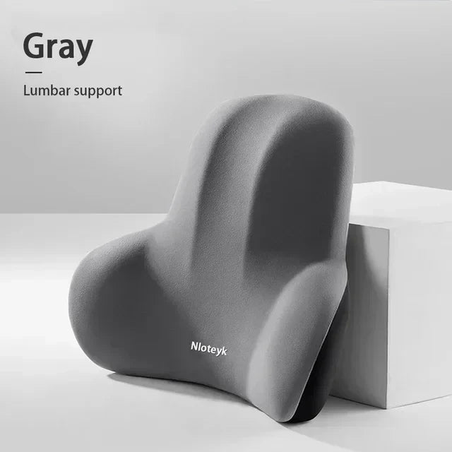 Car Memory Foam Lumbar Support Cushion, Polyester Fabric, Anti-Slip, Washable, Ergonomic Design, Slow Rebound Memory Material
