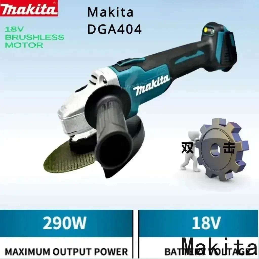 Original Makita DGA404 18V Brushless Electric Angle Grinder  Cordless Grinder Metal Wood Grinding Polishing Cutting Power Tool