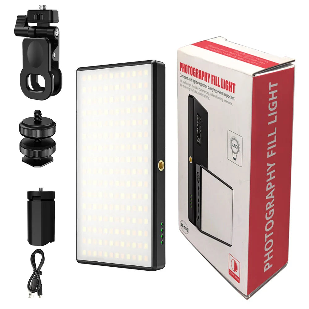 12W 192PCS high brightness LED Photography Live fill light With 3000Mah lithium battery  2500K-9000K Color Temperture Self Light