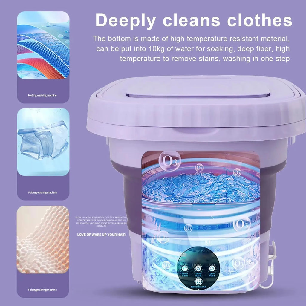 Household Portable Small Mobile Washing Machine with Spin Dryer for Socks Underwear Baby Clothes Mini Folding Washing Machine