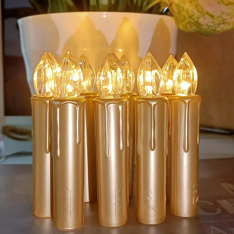 LED Candle Realistic Flickering Flame with Remote Timer Golden for Christmas Gift Set Home Decor Centerpiece Wedding Viral Decor