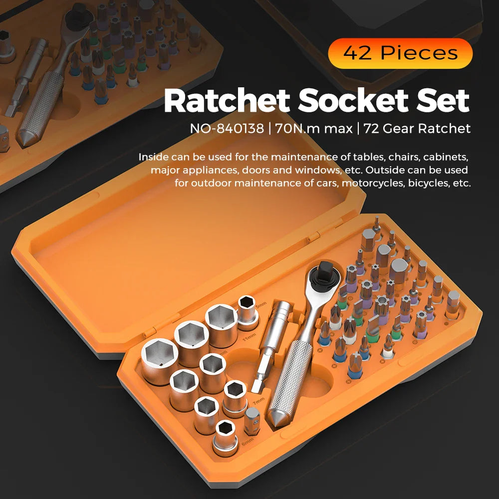 42 in 1 Ratchet Screwdriver Precision Wireless Cordless Magnetic Small Handle Portable Manual Hand Tool Kit for Household Repair