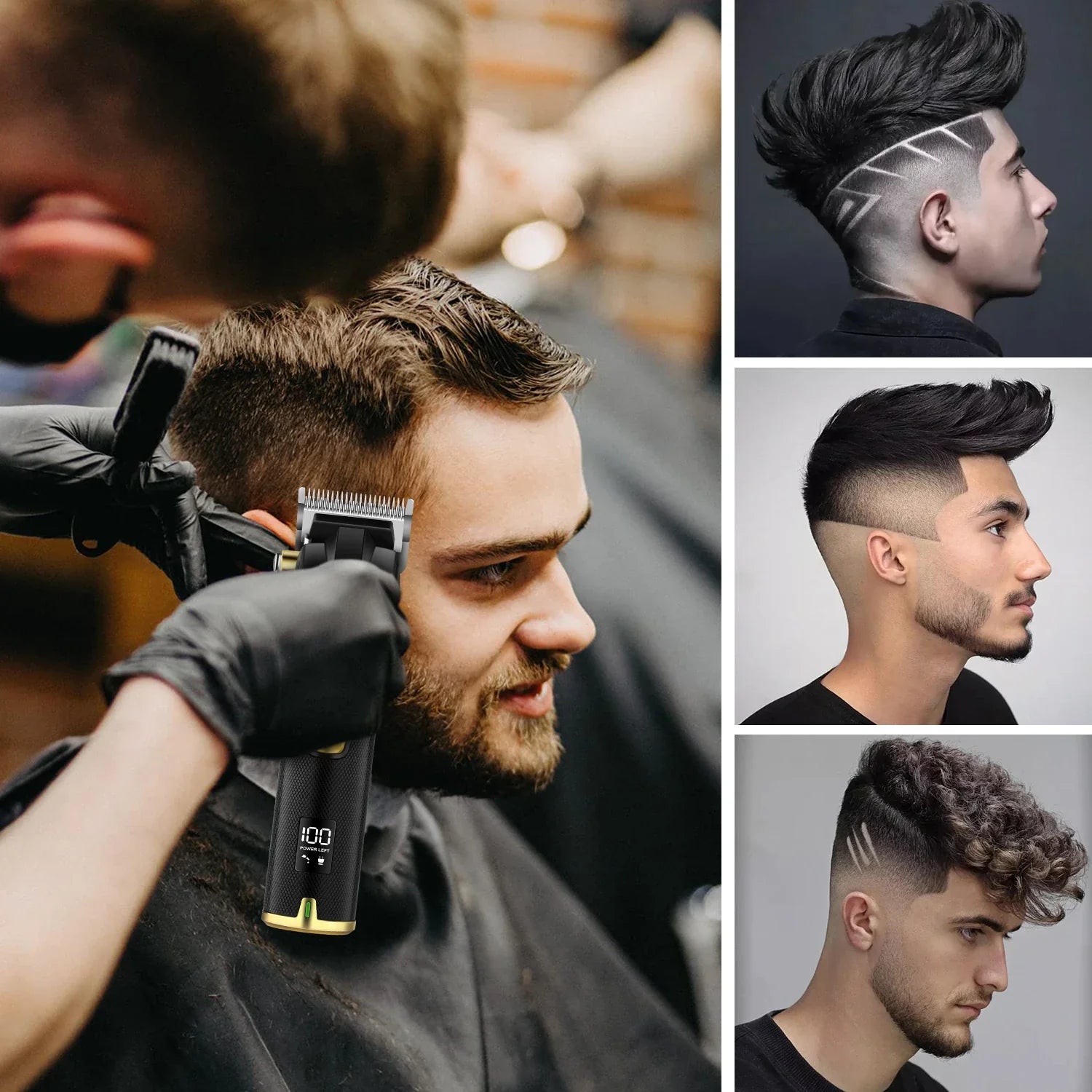 hair clipper professional high-end men's electric clipper with color metal body new hair clipper LED digital display
