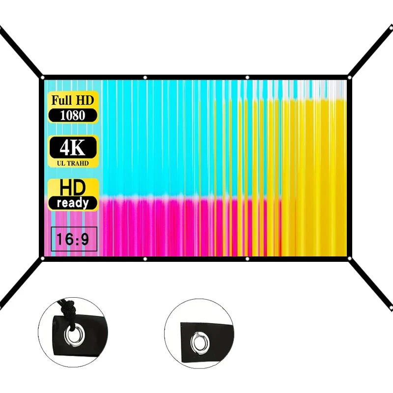 60-150 inch wall mounted foldable projection screen, simple home theater projection screen - extended version