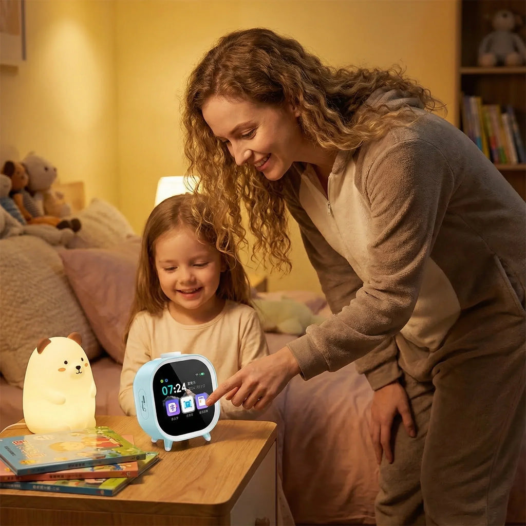 AI Smart Alarm Clock Talking Buddy Educational Toy for Kids Music/Stories Player Pomodoro Timer Cool Robot Gift for Boys Girls