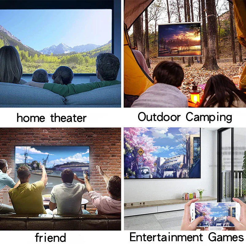 YG300 New 4K Projector Home Ultra HD Wall Mounted Projection Bedroom Dormitory Student Mobile Screen Projection Home Cinema