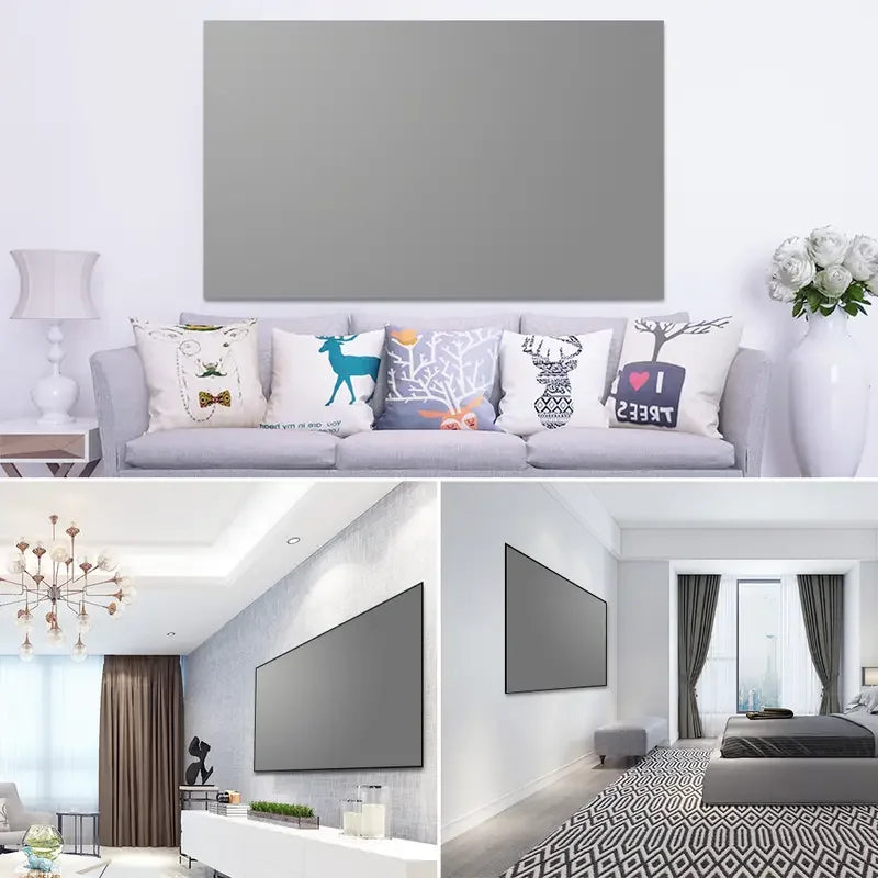4K high-definition projection screen with 60-133 inch metal anti light screen hook design suitable for low lumen projectors