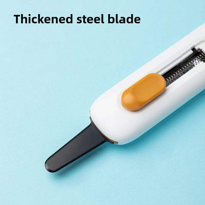 Deli Unboxing Knife Mini Art Knife Serrated Safety Anti Cutting Hand Collision Color High Aesthetic Value Portable Tool