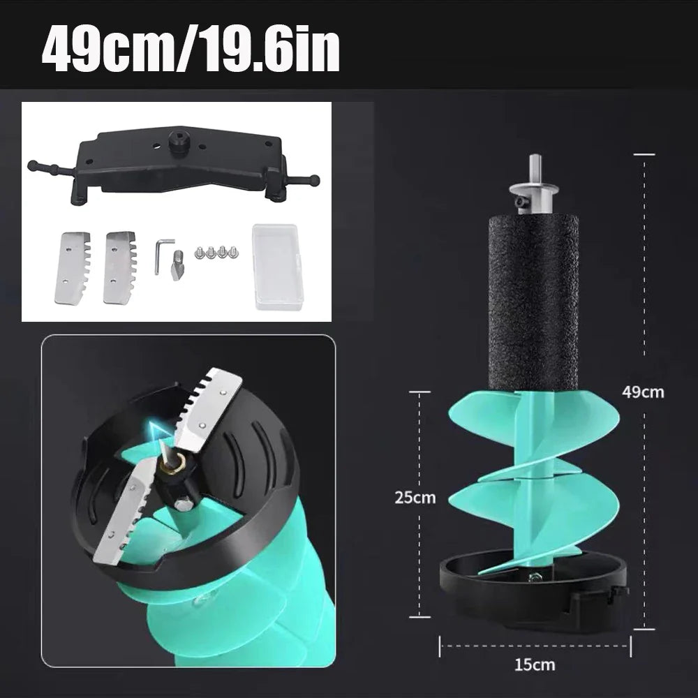 6in Electric Ice Auger Kit Incisive Blades Impact Resistant Ice Drill Auger with Positioner for Fishing Emergency
