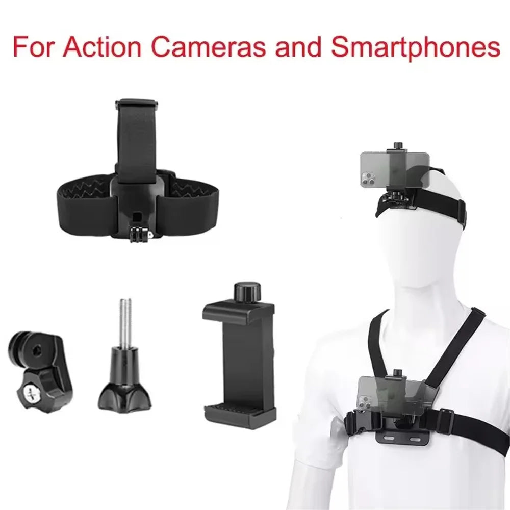 360° Rotate Climbing Cycling Phone Stand Bike Motorcycle GPS Live First-Person-View Camera/Mobile Phone Holder With Chest Strap