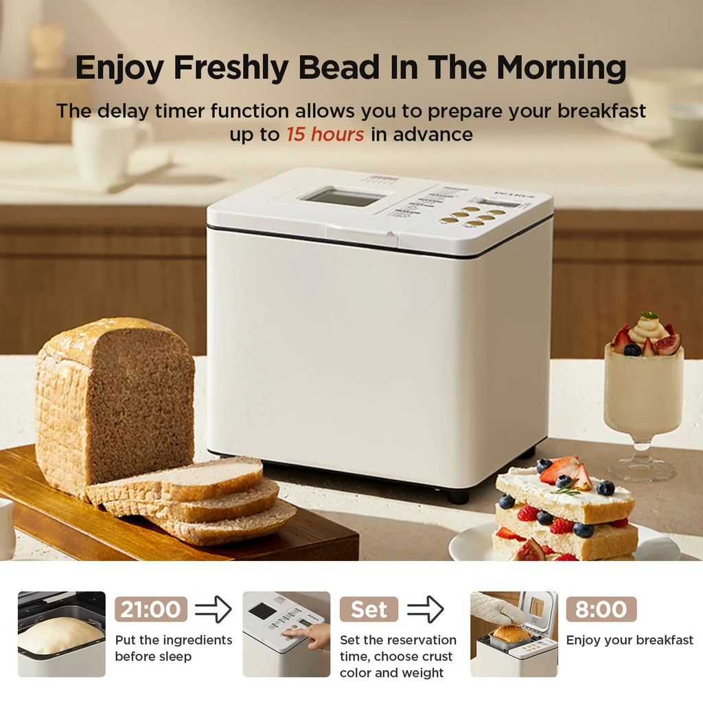 Petrus Bread Maker Machine 22  Menus Household Use With 15 Hours Timer Delay 60 Minutes Warm Keeping(1.5lb) PE6600(220V)