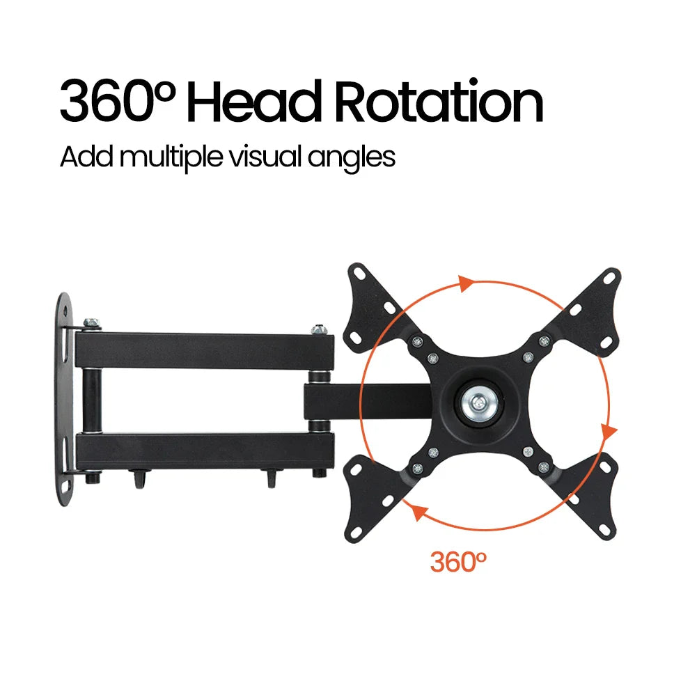 20° tiltable TV Wall Mount Bracket 360° Rotated Holder Universal TV Mount for 14 to 37 Inch Computer LCD LED Monitor Tablet PC