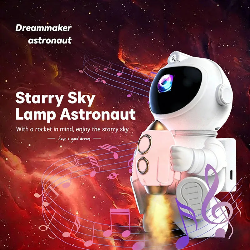 Astronaut Galaxy Starry Sky Projector Night Light Remote Control Rocket Nebula Projection Lamps For Bedroom Christmas Kids Gift