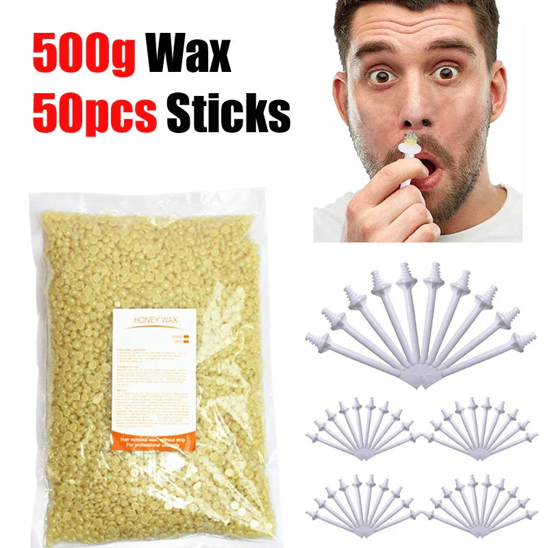 100PCS Nose Wax Sticks Kit Portable Easy Quick Wax Bean Cleaning Wax Kit Painless Nasal Wax Cleaning Tools Set For Hair Removal