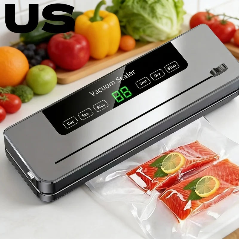 Home Vacuum Sealer Machine Dry/Wet Food Packaging Storage Plastic Bags Sealer Built-in Cutter Kitchen Products Packaging Sealer