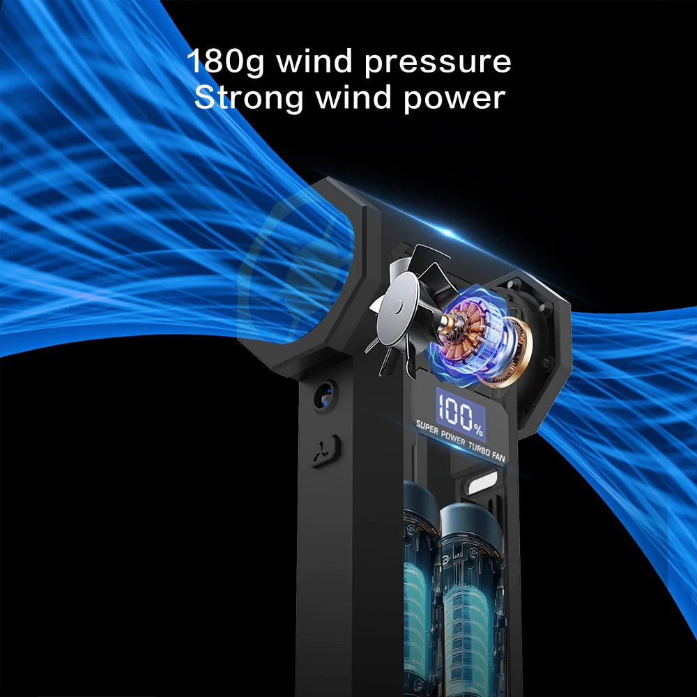 P80 High-Speed Dust Blower 120000RPM Violent Fan 180g Blowing Force Strong Airflow Brushless Turbo Jet Blower With LED Lighting