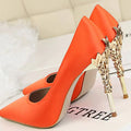 White Satin High Heels for Women - Stylish Pointed Shoes