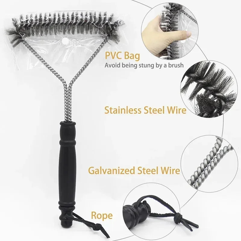 Barbecue Brush Cleaning Tool Stainless Steel Non Stick Cleaning Brush Barbecue Accessories Stainless Steel Wire Barbecue Brush