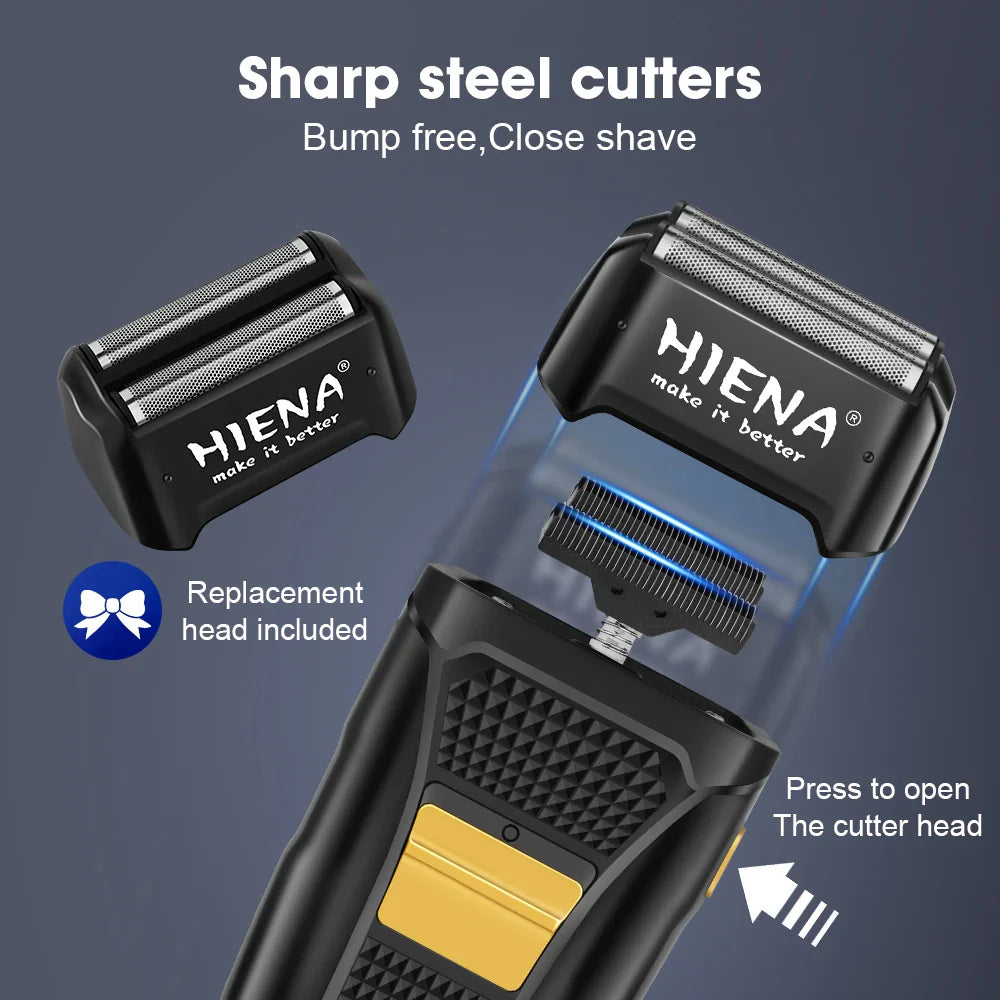 hiena Hair Clipper Professional Hair Cutting Machine Adjustable Hair Trimmer Electric 9000 RPM Barber LED Clipper for Men