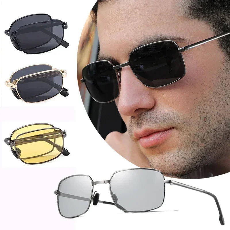 Available Trendy Flat Top Square Photochromic Glasses Stylish Sports Eyewear for Car Running Driving Vacation Travel and Fishing
