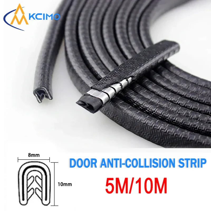 5/10M Car Door Protector Edge Scratch Strip Universal Car Door Noise reduction Anti Collision Protection With Steel Carstyling