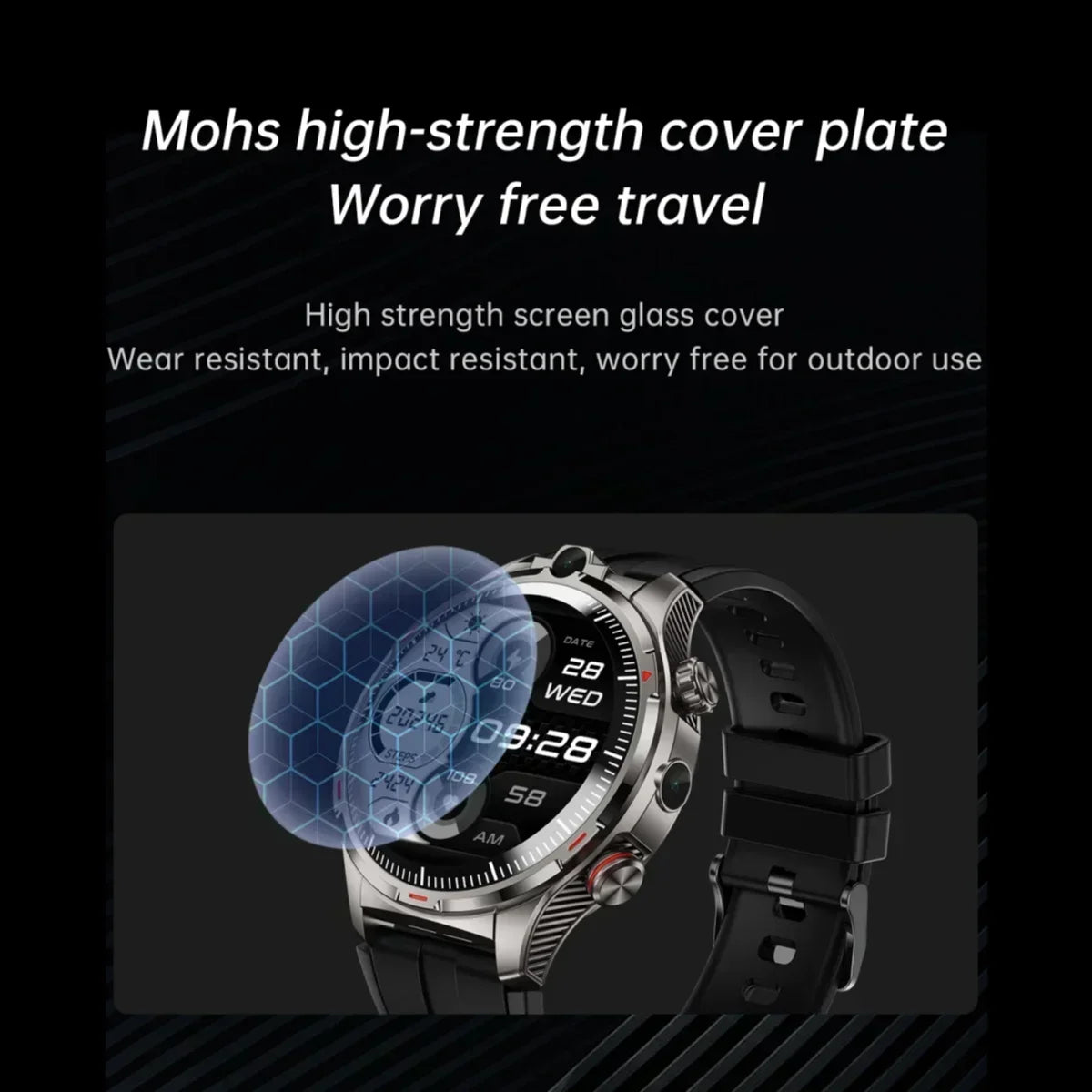 LW12 New Android Smartwatch 8GB+128GB Storage 4G SIM Calling Dual Camera Video Chat Sports Mode WiFi+GPS Unisex for Students