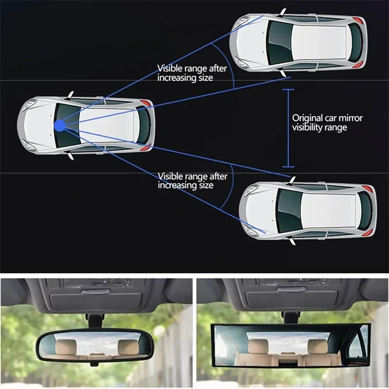 Universal Car HD Wide-Angle Rearview Mirror for Cars Anti-Glare Easy Clip-On Installation Perfect for SUVs & Trucks Amagi