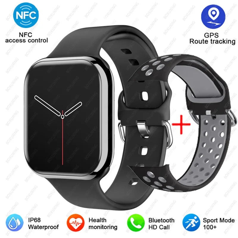 2025 AMOLED 2.05" HD Screen Smart Watch Women Series 8 Custom Dial 500+ Wireless Charging Men Smartwatch NFC GPS Tracker Watch 9