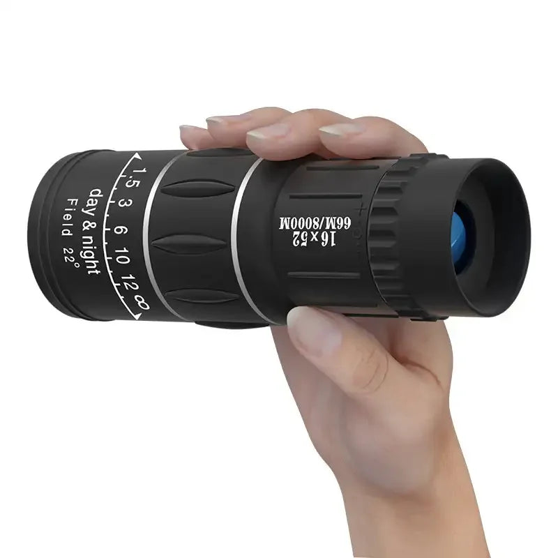 16x52 Long Range Monocular Telescope High - Power, Dual Focus, Optical Zoom Scope, High Magnification for Night Spyglass Use