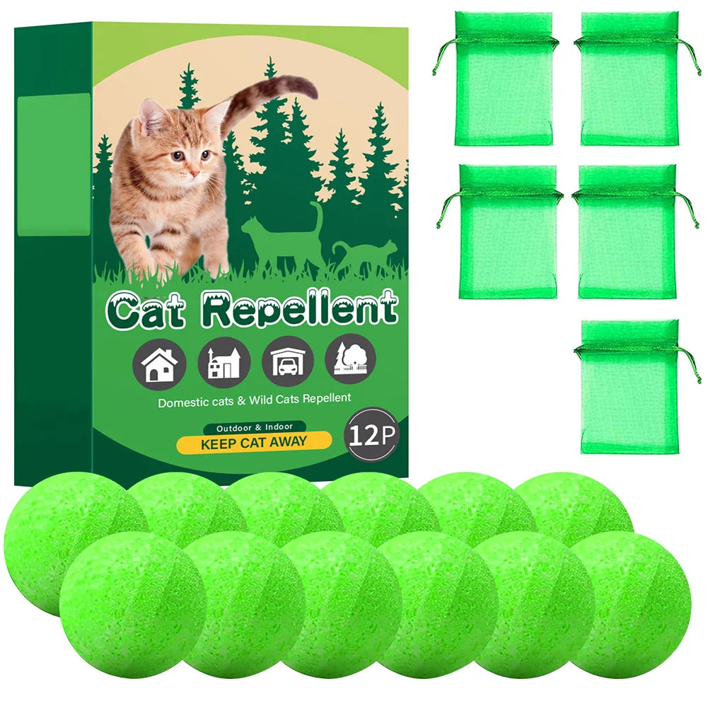 12Pcs Cat Deterrent Natural Peppermint Oil Cat & Dog Nature Repellent To Keep Feral Cats Stray Dogs Out of Yard