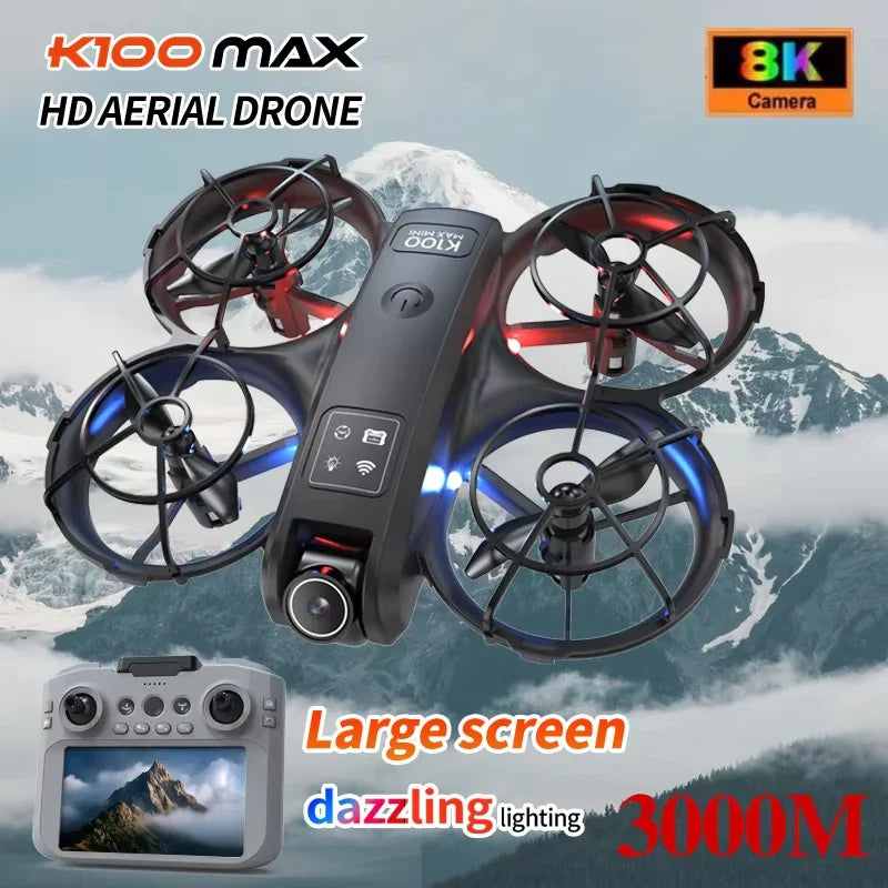 Upgrade K100 MAX HD 8K Drone Dual Cameras FPV Transmission Obstacle Avoidance Optical Flow Professional Aerial Photography Video