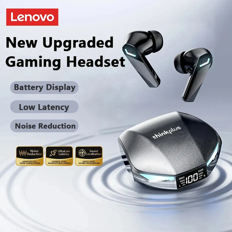 Original Lenovo XT53 Bluetooth V5.4 Earphones LED Power Display Gaming Headphones Waterproof Anti-sweat Upgraded Wireless Earbud