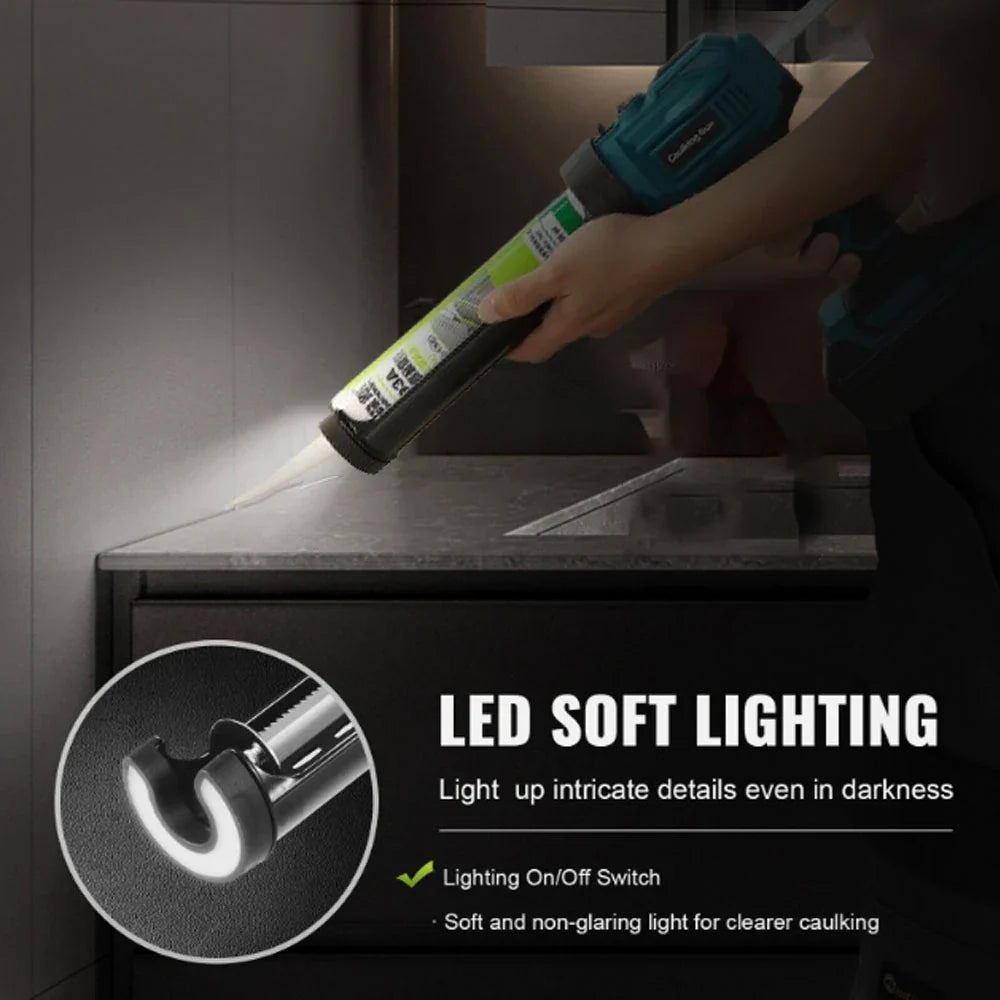 Electric Caulking Gun Lithium Battery 4 Speeds Wireless Glass Glue Gun Doors Windows Filling Sewing Gun For Makita Battery