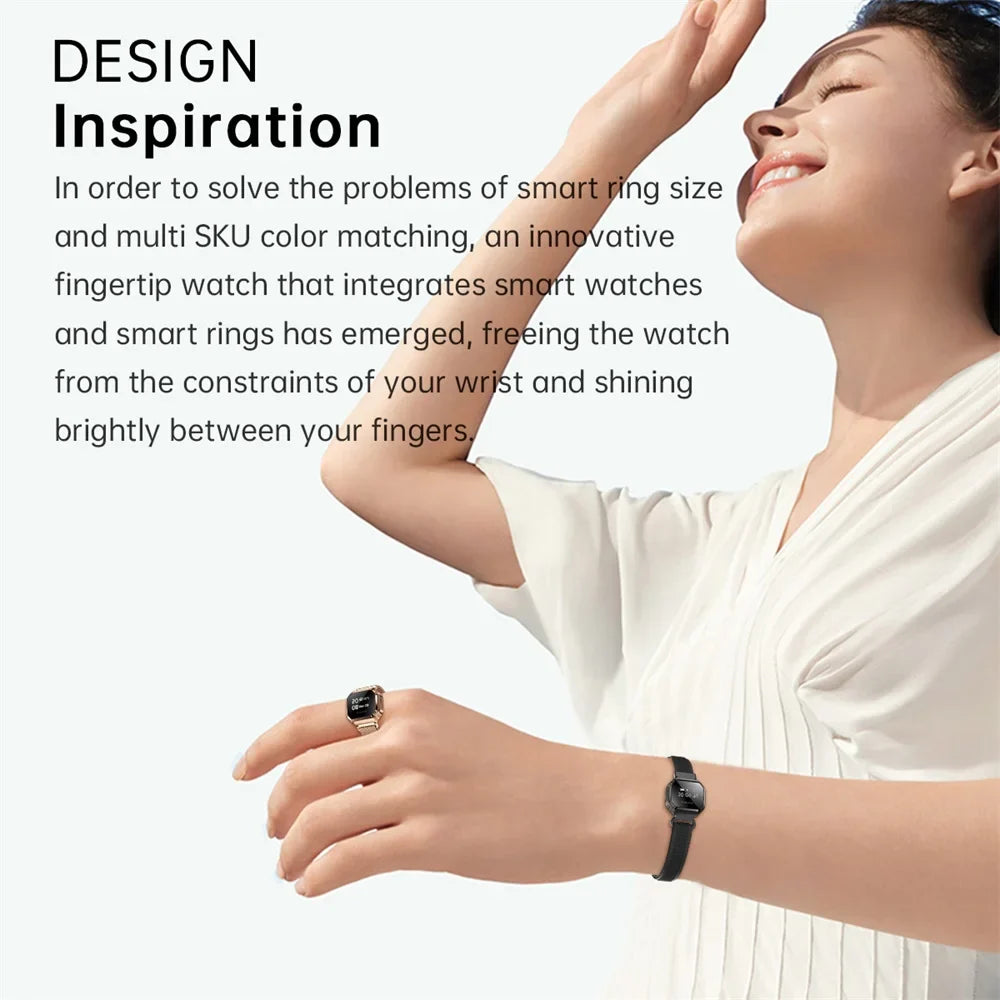 New 0.49" OLED Screen Smart Ring Exclusive Couple Interaction Heart Rate Sleep Watches 5ATM Waterproof Sports Bracelet Ring